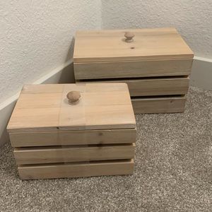 Set of Hobby Lobby Open Slat Boxes with Lids
